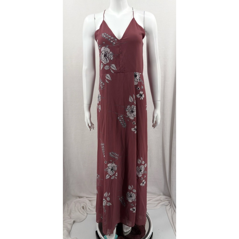 Express Dress Womens Small Pink Floral Maxi Boho Summer Beach Travel Tropical